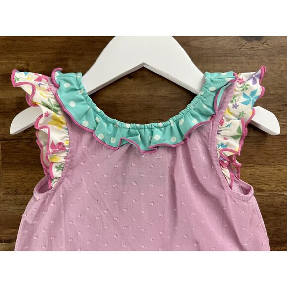 NWT Matilda Jane Let's Go Together Maybe Baby Tunic Pink Green Ruffle Top 18/24M - Picture 3 of 8